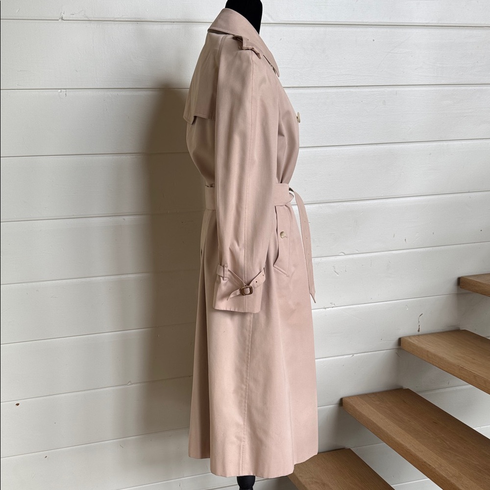 Burberry’s Waterloo Harataige Classic Vintage Beige Trench Coat Women’s 42 long - Picture 4 of 16